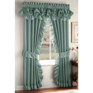Seventh Avenue Mayfair Priscilla Panel Pair 72 x 63 Teal/Dark Green
